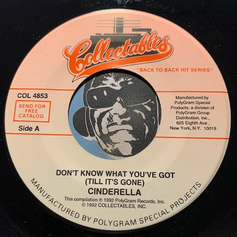 Cinderella - Don't Know What You've Got (Till It's Gone) b/w Coming Home - Collectables #4853 - 80's - Rock n Roll