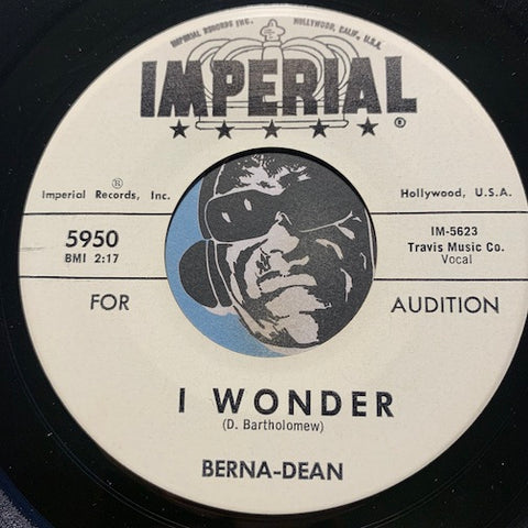 Berna Dean - I Wonder b/w The President Says Walk - Imperial #5950 - R&B Soul - Popcorn Soul