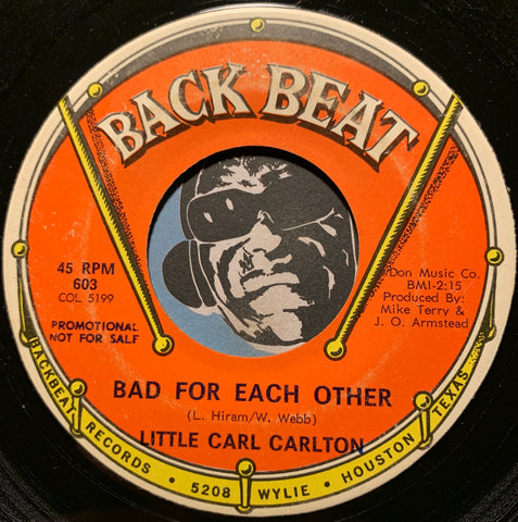 Little Carl Carlton - Bad For Each Other b/w Look At Mary Wonder (How I Got Over) - Back Beat #603 - Northern Soul - Funk