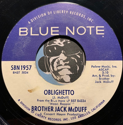 Brother Jack McDuff - Obligetto b/w The Vibrator - Blue Note #1957 - Jazz Funk