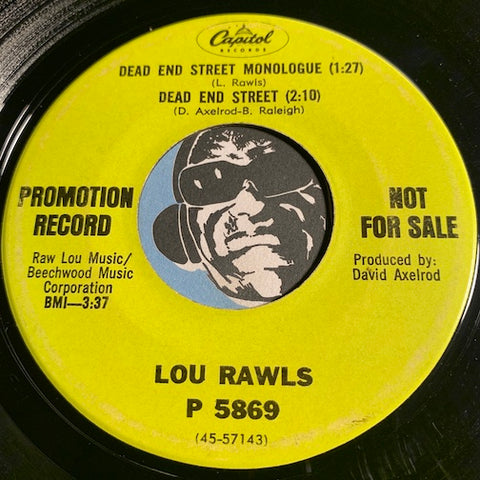 Lou Rawls - Dead End Street Monologue - Dead End Street b/w Yes It Hurts Doesn't It - Capitol #5869 - Northern Soul