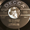 Billy Ward & Dominoes - EP - Will You Remember - September Song b/w Evermore - St Louis Blues - Decca #2549 - Doowop