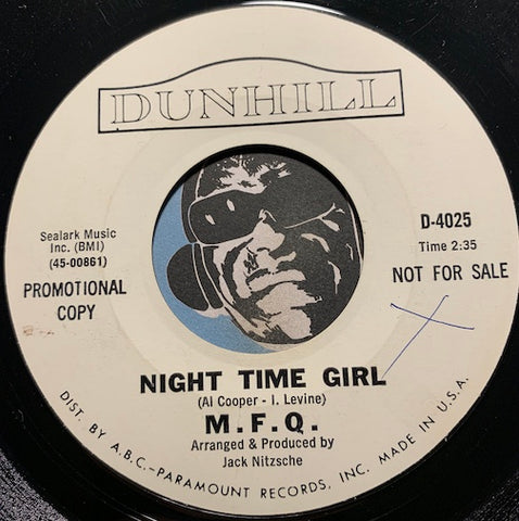 M.F.Q. - Night Time Girl b/w Lifetime - Dunhill #4025 - Psych Rock
