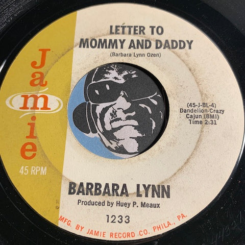 Barbara Lynn - Letter To Mommy And Daddy b/w Second Fiddle Girl - Jamie #1233 - R&B Soul