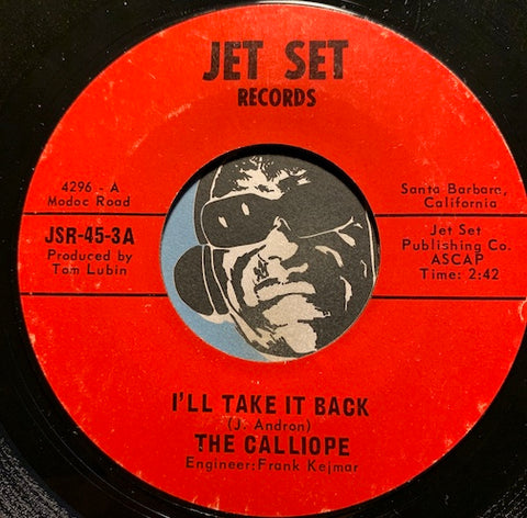 The Calliope - I'll Take It Back b/w Ryan 5 - Jet Set #3 - Psych Rock