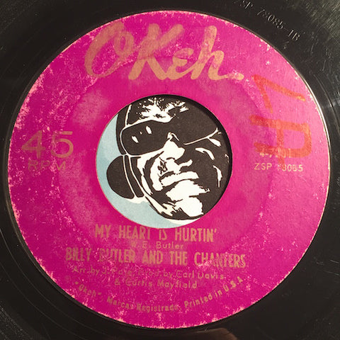 Billy Butler & Chanters - My Heart Is Hurtin b/w Can't Live Without Her - Okeh #7201 - Northern Soul
