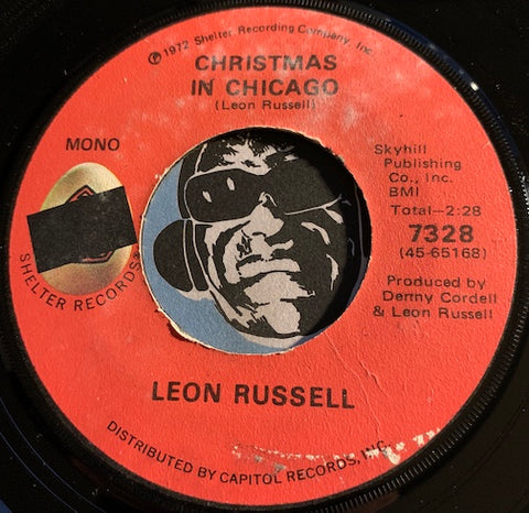 Leon Russell - Christmas In Chicago b/w Slipping Into Christmas - Shelter #7328 - Rock n Roll - Christmas / Holiday