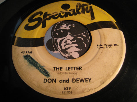 Don & Dewey - The Letter b/w Koko Joe - Specialty #639 - R&B