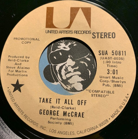 George McCrae - Take It All Off b/w Please Help Me Find My Baby - United Artists #50811 - Modern Soul
