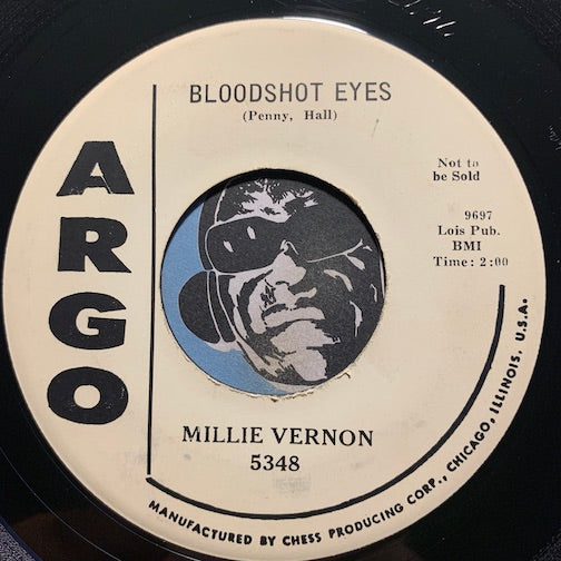 Millie Vernon - That Old Feeling b/w Bloodshot Eyes - Argo #5348 - R&B Rocker
