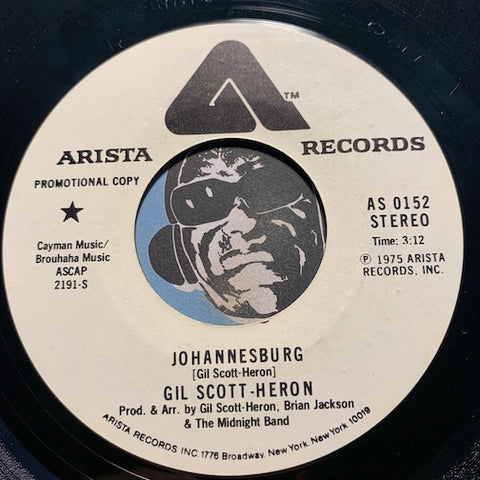 Gil Scott Heron - Johannesburg b/w same - Arista #0152 - Jazz Funk