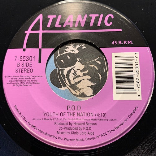 P.O.D. - Alive b/w Youth Of The Nation - Atlantic #85301 - Rock n Roll - 2000's