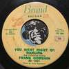 Frank Gorshin - That's The Trouble With Love b/w We Went Right On Dancing - Brand #1001 - Teen - Popcorn Soul