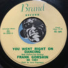 Frank Gorshin - That's The Trouble With Love b/w We Went Right On Dancing - Brand #1001 - Teen - Popcorn Soul