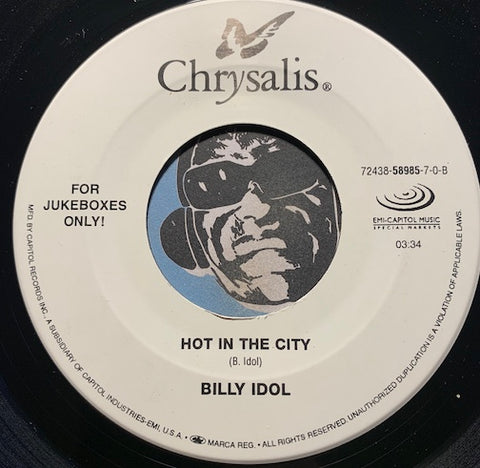 Billy Idol - Mony Mony (Live) b/w Hot In The City - Chrysalis #58985 - 80's - Rock n Roll