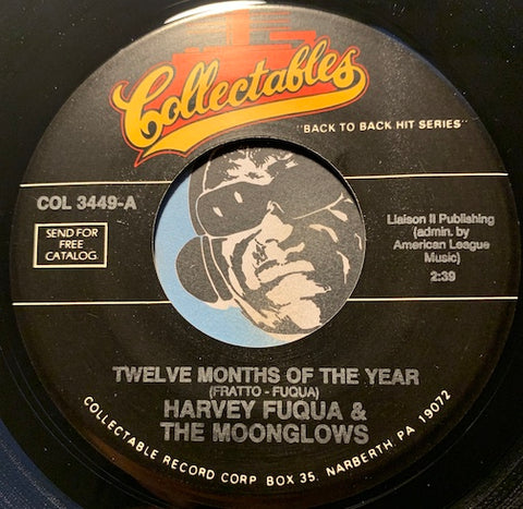 Harvey Fuqua & Moonglows - Twelve Months Of The Year b/w I Want Somebody - Collectables #3449 - Doowop - Doowop Reissue