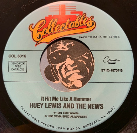 Huey Lewis & News - Do You Believe In Love b/w It Hit Me Like A Hammer - Collectables #6316 - 80's - Rock n Roll
