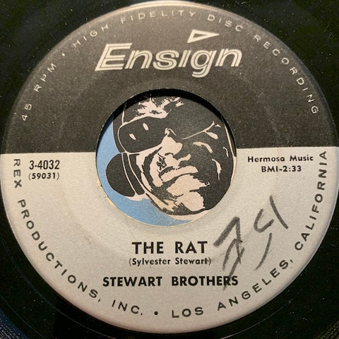 Stewart Brothers - The Rat b/w Ra Ra Hoo - Ensign #4032 - R&B