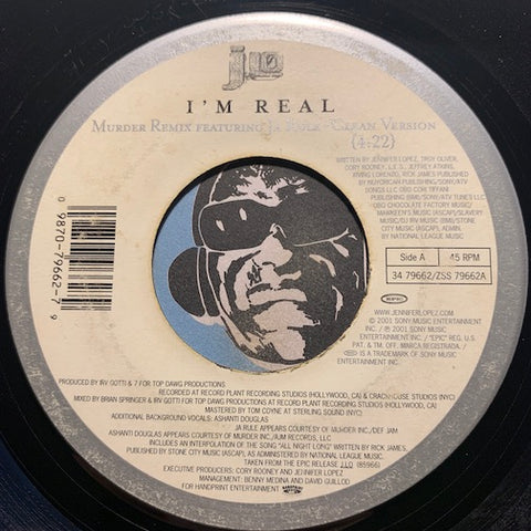 Jennifer Lopez - I'm Real (Murder Remix Featuring Ja Rule) (Clean Version) b/w Love Don't Cost A Thing - Epic #34 79662 - 2000's - Rap