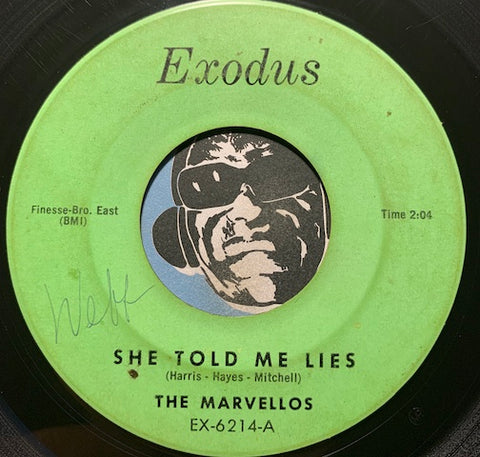 Marvellos - She Told Me Lies b/w Salty Sam - Exodus #6214 - Doowop