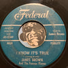 James Brown & Famous Flames - I'll Go Crazy b/w I Know It's True - Federal #12369 - R&B Soul