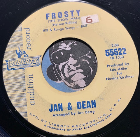 Jan & Dean - Frosty (The Snow Man) b/w She's Still Talking Baby Talk - Liberty #55522 - Surf - Rock n Roll - Christmas/Holiday