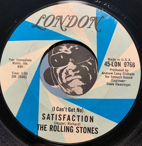 Rolling Stones  - I Can't Get No Satisfaction b/w The Under Assistant West Coast Promotion Man - London #9766 - Rock n Roll