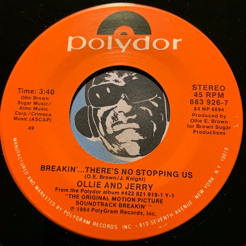 Ollie And Jerry / Carol Lynn Townes - Breakin ...There's No Stopping Us b/w 99 1/2 - Polydor #883 926 - Funk Disco