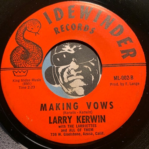 Larry Kerwin & All Of Them - Making Vows b/w The Secret Of Forgetting - Sidewinder #002 - Country