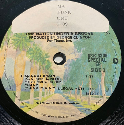 Funkadelic - EP - Maggot Brain - Chant (It Ain't Illeagal Yet) b/w Lunchmeataphobia - P.E. Squad / Doo Doo Chasers - Warner Bros #3209 - Funk