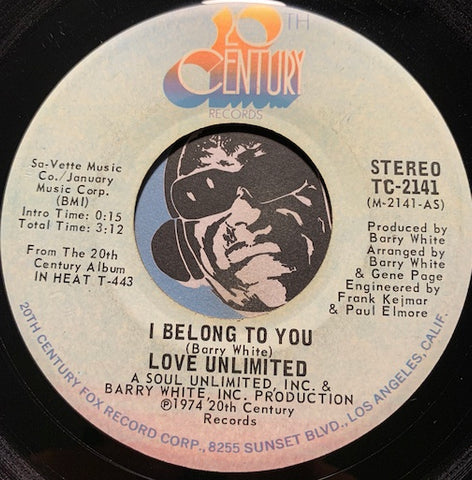 Love Unlimited - I Belong To You b/w And Only You - 20th Century #2141 - Sweet Soul