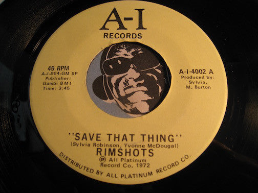 Rimshots - Save That Thing b/w Concerto In F - A-1 #4002 - Funk
