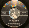Impressions - It's All Right b/w You'll Want Me Back - ABC Paramount #10487 - Northern Soul - Sweet Soul