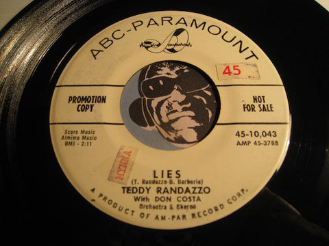 Teddy Randazzo - Lies b/w I'm On A Merry Go Round - ABC Paramount #10043 - Teen