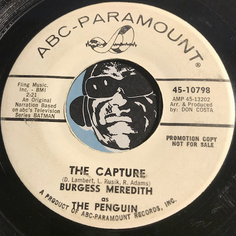 Burgess Meredith as The Penguin (Rare Batman related) - The Capture b/w The Escape - ABC Paramount #10798 - Soul - Novelty