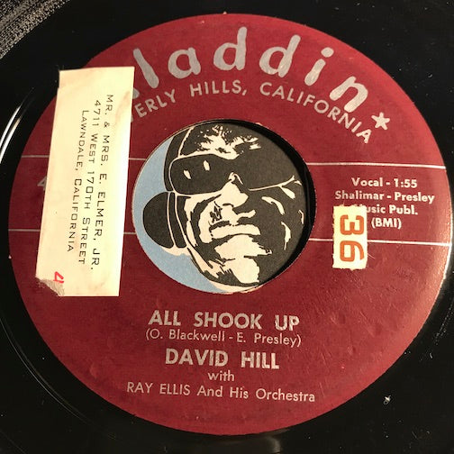 David Hill - All Shook Up b/w Melody For Lovers - Aladdin #3359 - Rockabilly