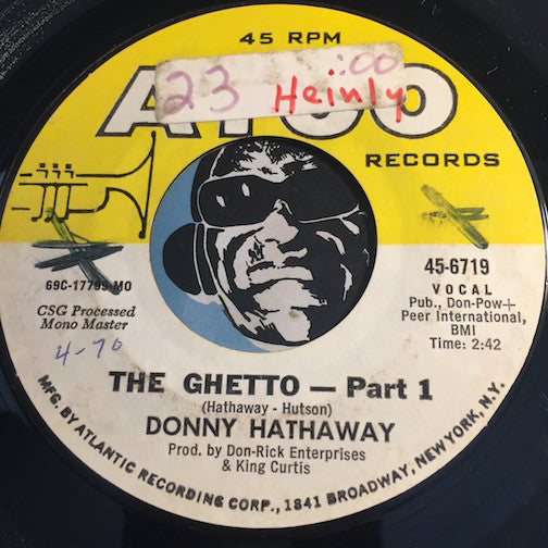 Donny Hathaway - The Ghetto pt.1 b/w pt.2 - Atco #6719 - Funk