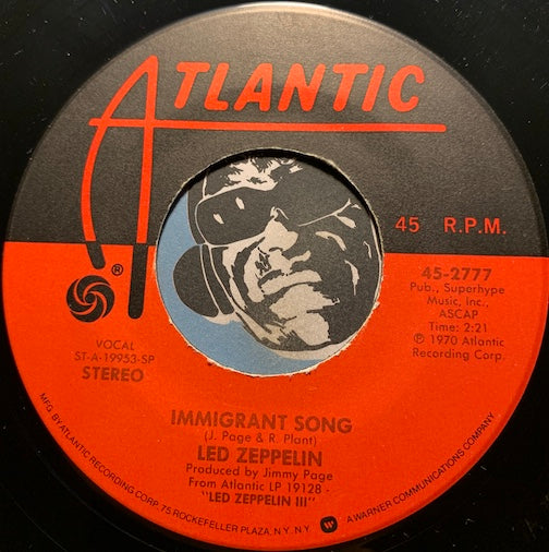 Led Zeppelin - Immigrant Song b/w Hey Hey What Can I Do - Atlantic #2777 - Rock n Roll