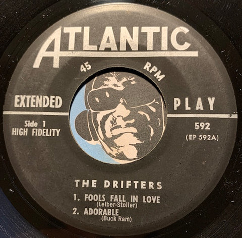 Drifters - EP - Fools Fall In Love - Adorable b/w Steamboat - Ruby Baby - Atlantic #592 - Doowop - R&B