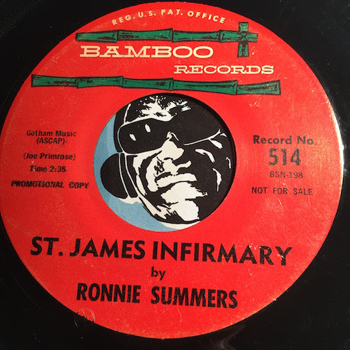 Ronnie Summers - St. James Infirmary b/w Girl Of My Dreams - Bamboo #514 - Rockabilly