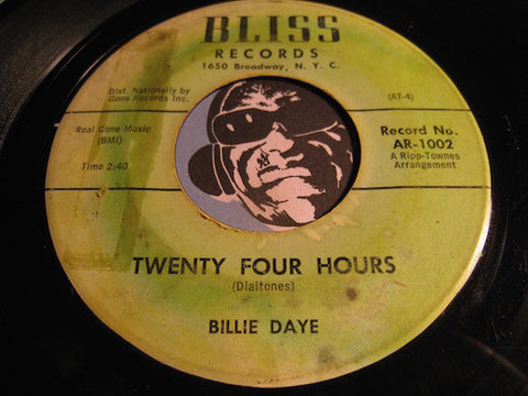 Billie Daye - Twenty Four Hours b/w When A Girl Gives Her Heart To A Boy - Bliss #1002 - Teen - Doowop