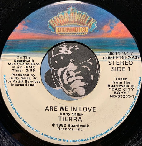 Tierra - Are We In Love b/w Baby It's Too Late - Boardwalk Entertainment #11-161 - Sweet Soul - Modern Soul - Chicano Soul