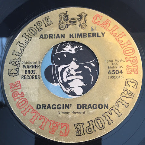 Adrian Kimberly - Draggin Dragon b/w When You Wish Upon A Star - Calliope #6504 - Rock n Roll - Teen