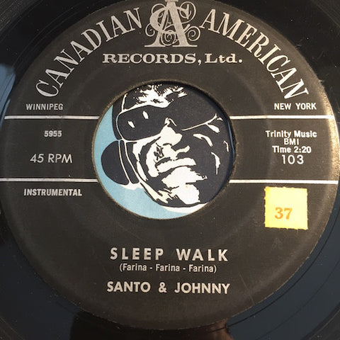 Santo & Johnny - Sleep Walk b/w All Night Diner - Canadian American #103 - Rock n Roll
