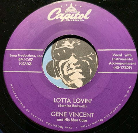 Gene Vincent & Blue Caps - Lotta Lovin b/w Wear My Ring - Capitol #3763 - Rockabilly
