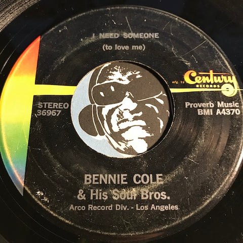 Bennie Cole & Soul Bros - I Need Someone b/w I Gotta Go Back Home - Century #4370 - Funk - Sweet Soul