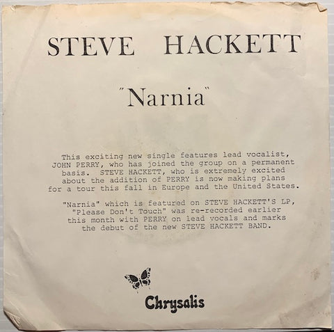 Steve Hackett featuring John Perry - Narnia b/w same- Chrysalis #2237 - Rock n Roll