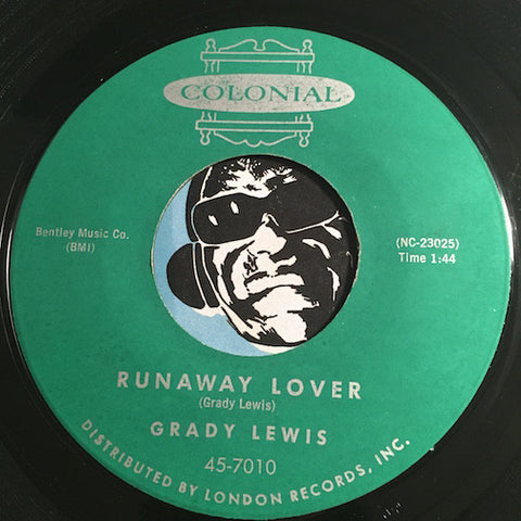 Grady Lewis - Runaway Lover b/w Sad Story - Colonial #7010 - Rockabilly - Teen