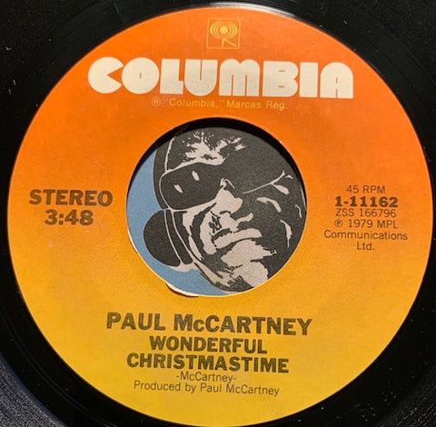 Paul McCartney - Wonderful Christmastime b/w Rudolph The Red-Nosed Reggae - Columbia #11162 - Rock n Roll - Christmas/Holiday