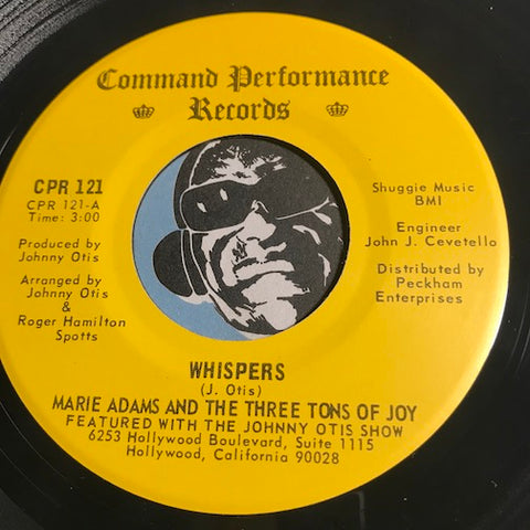 Marie Adams & Three Tons Of Joy - Whispers b/w Get On Up And Do It Baby (Try It You'll Like It) - Command Performance #121 - Modern Soul - Funk